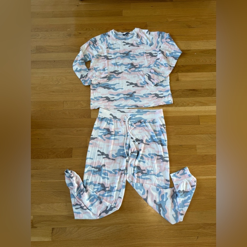 PJ Salvage Blue & Pink Camo Pajama Set Size S Soft Lounge Set - Picture 4 of 10